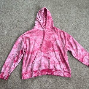 dip pink tie dye hoodie size large